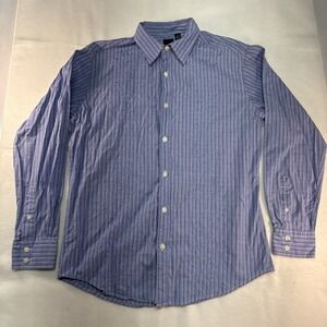JF J. Ferrari Modern Fit Large Blue Embroidered Shirt